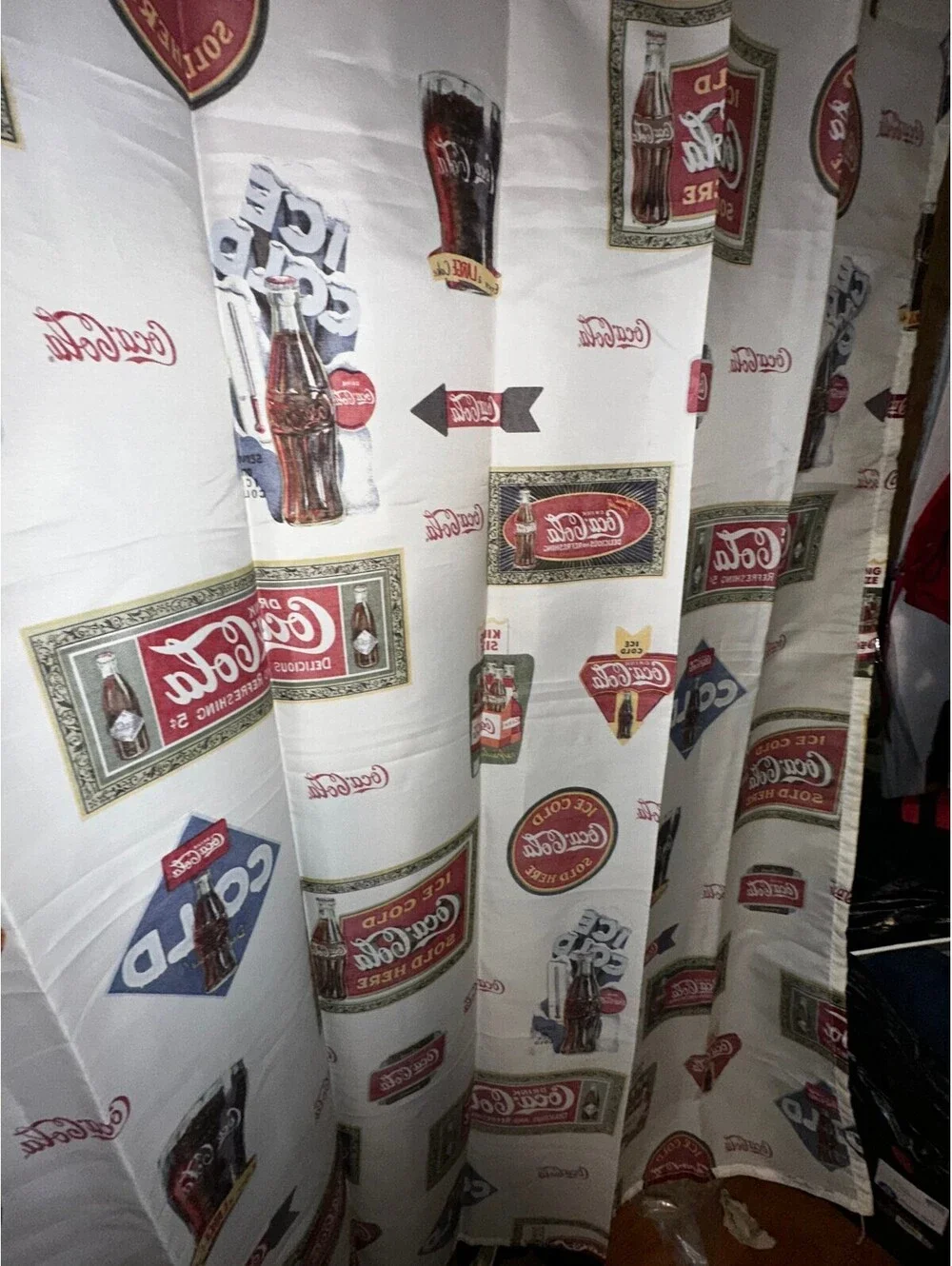 RARE Vintage Coca-Cola Themed Shower/Curtain 68